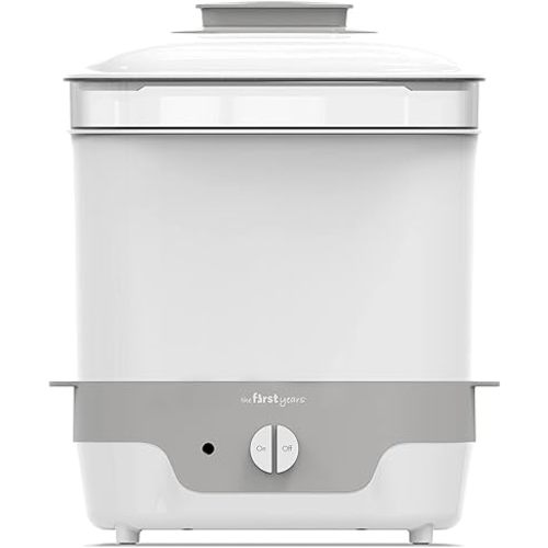 The First Years Modular Baby Bottle Sterilizer - Countertop Bottle Sterilizer - Sanitizes Baby Bottles, Baby Pacifiers, Breast Pump Parts - Baby Bottle Feeding Supplies