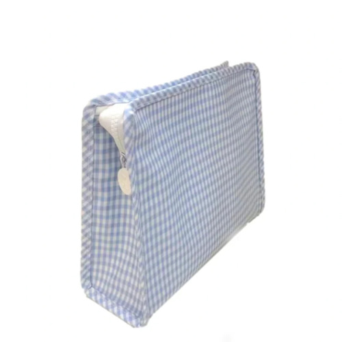 Large Roadie Zip Pouch, Gingham Mist