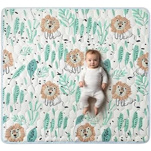 47'' x 47'' Play Mat for Playpen, One-Piece Crawling Baby Play Mat for Boys and Girls, Non-Slip Playmat for Babies, Infants, and Toddlers, Washable Playmat Floor Mat
