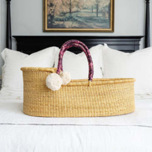 Mulberry Handle Moses Basket