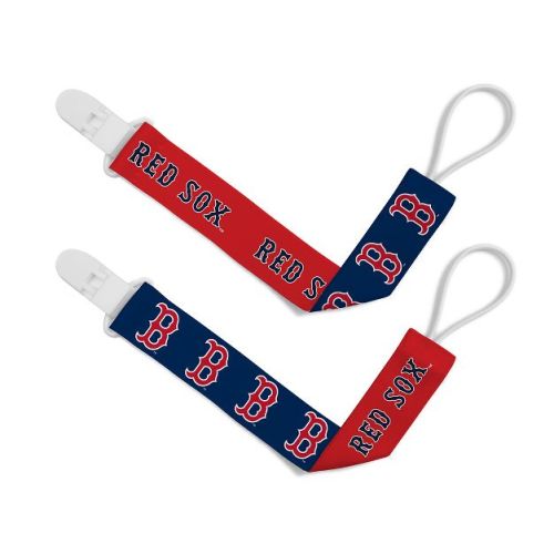 Babyfanatic Officially Licensed Unisex Pacifier Clip 2-pack - Mlb Boston Red Sox - Officially Licensed Baby Apparel.
