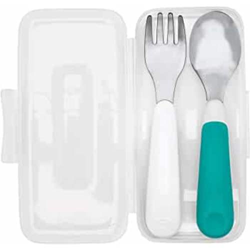OXO Tot On-The-Go Fork And Spoon Set - Teal