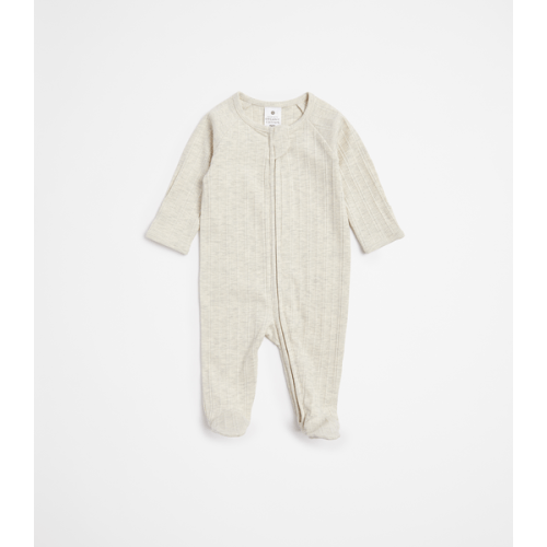 Baby Organic Cotton Rib Zip Coverall