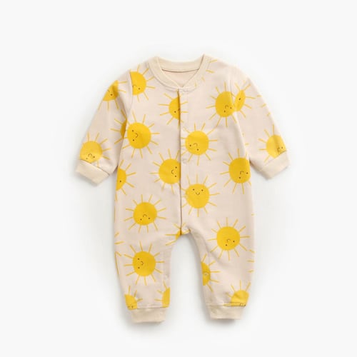 Baby Cartoon Sun Yellow Romper
