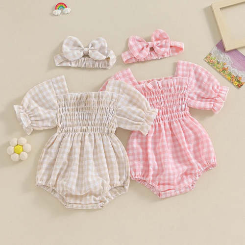 Plaid Whitley Romper & Headband