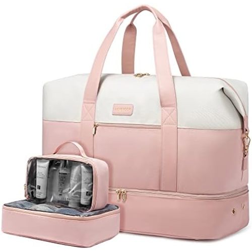 LOVEVOOK Weekender Bag, Large Travel Duffel Bag for Women with 2 Packing Cubes, Carry on Overnight Bag with Shoe Compartment, Mom Hospital Bags for Labor and Delivery