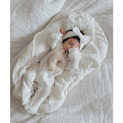 Luna + Luca Ruffle Waffle Set - White