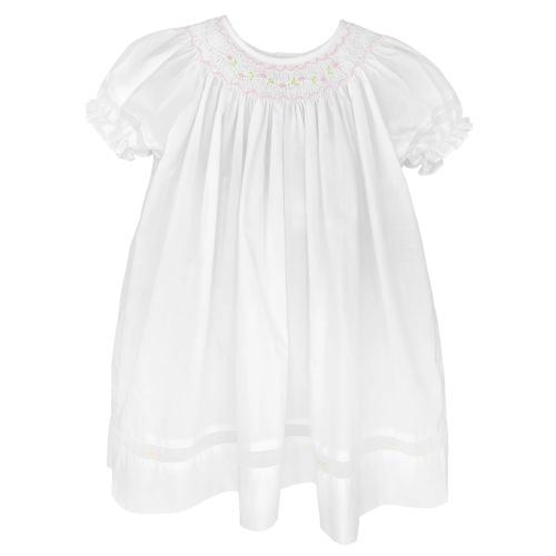 White Bishop Smocked Daygown Dress