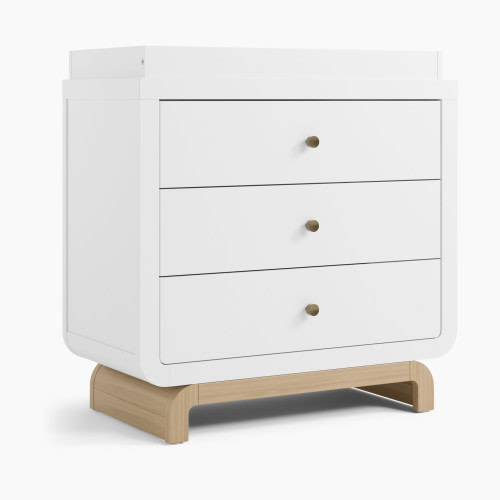 Storkcraft Santorini 3 Drawer Chest with Removable Changing Topper - White With Driftwood