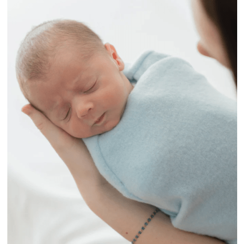 Mama Coco Cocoon Swaddle, Fabric Style: Plush Dream, Color: Plush Powder Blue, Size: Small (7-12lbs)