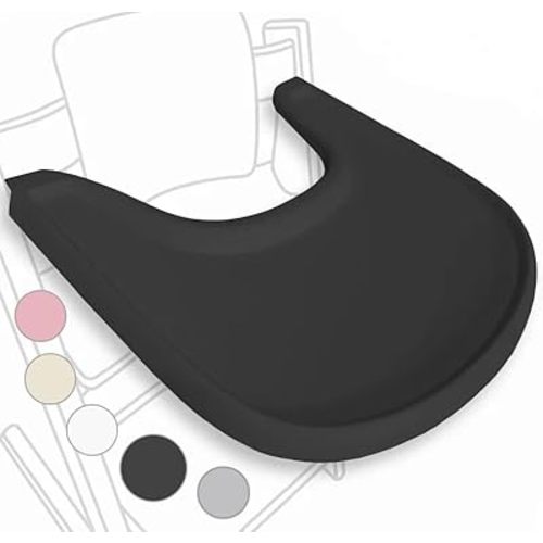 High Chair Tray Compatible with Stokke Trip Trap Chair, Ergonomic Curved Design, Black - BPA-Free, Easy to Assemble