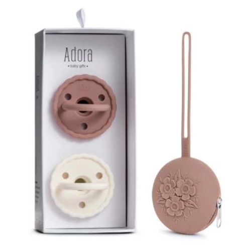 La’dore Baby Pacifier & Case Set – BPA-Free Silicone Soother for Teething Relief + Portable Pacifier Holder for Travel & Storage