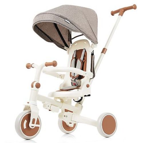 Whisen 7-in-1 Foldable Toddler Tricycle, Toddler Push Bike with Removable Handle