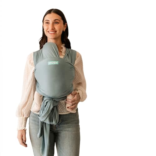 Moby Wrap Baby Carrier | Evolution | Baby Wrap Carrier for Newborns & Infants | #1 Baby Wrap | Baby Gift | Keeps Baby Safe & Secure | Adjustable for All Body Types | Perfect for Mom & Dad | Sea Glass