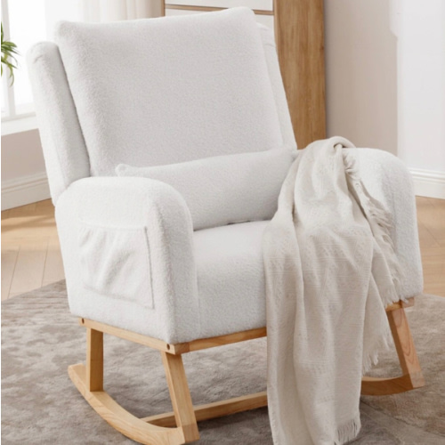 HOMYKA Teddy Nursery Rocking Chairs with Foot Rest