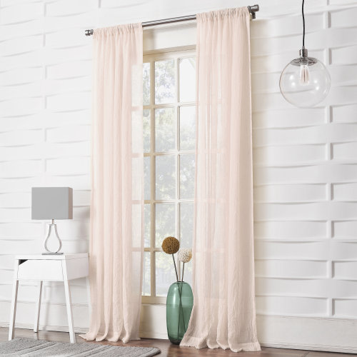 Gracie Oaks Jaklyn Crushed Texture Semi-Sheer Rod Pocket Curtain Panel & Reviews | Wayfair