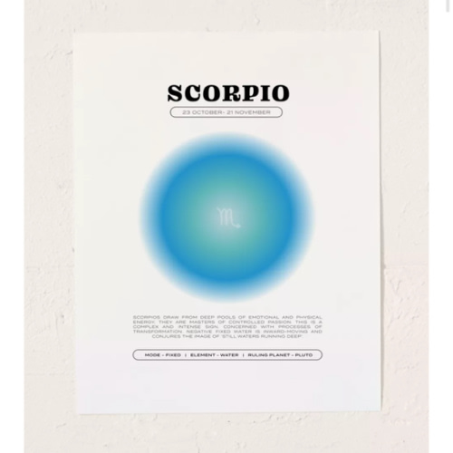 Elena Smith Scorpio Zodiac Aura Art Print | Urban Outfitters