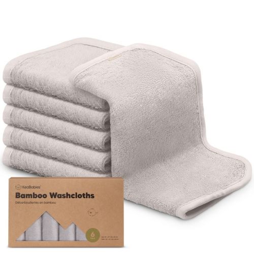 6pk Deluxe Baby Washcloths, Organic and Soft Baby Wash Cloth, Baby Bath Towel, Face Cloths, Color: Heather