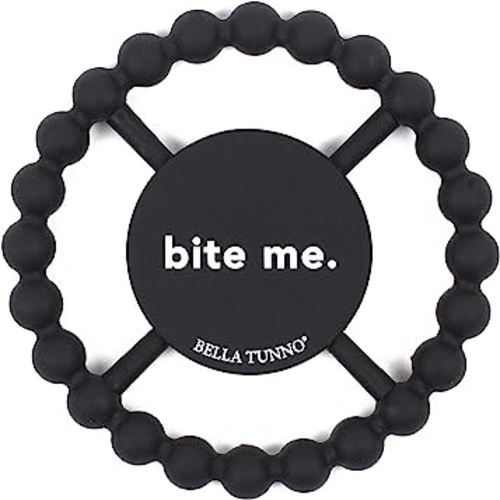 Bella Tunno Happy Teether – Soft & Easy Grip Baby Teether Toy, Silicone Teether Ring to Help Soothe Gums, Non-Toxic and BPA Free, Bite Me