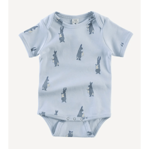short sleeve lap neck bodysuit | arctic rabbit | organic cotton interlock