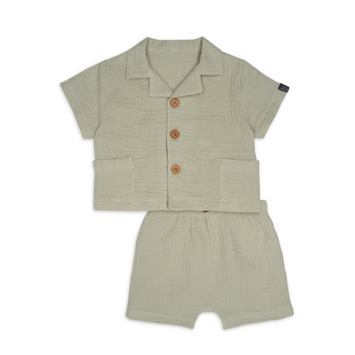Modern Moments by Gerber Baby Boy Shirt and Short Outfit Set, Sizes 0/3 Months - 24 Months