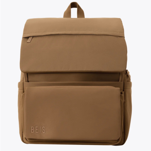 BÉIS 'The Ultimate Diaper Backpack' in Camel - Diaper Bag Backpack in Camel Brown