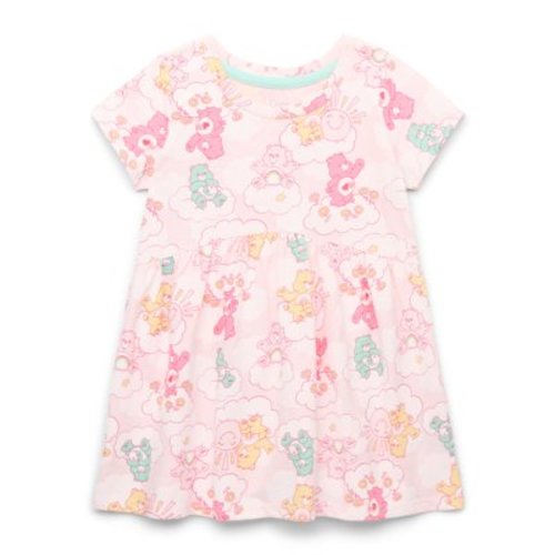 Care Bears Toddler Girls' Print Skater Dress with Short Sleeves, Sizes 12M-5T