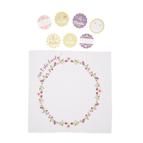 Baby's First Year - Isn't She Lovely Muslin Blanket & Milestone Card Set