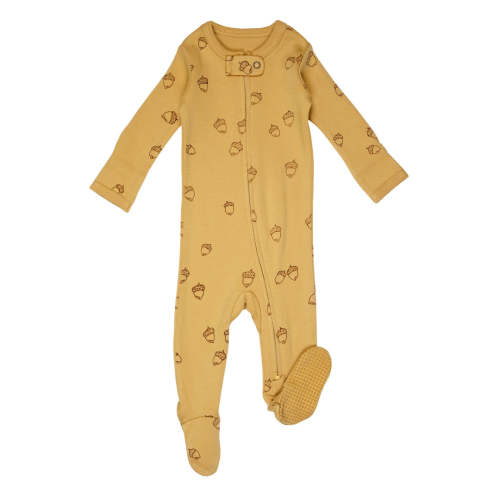 L'oved Baby: Size 0-3 Organic Zipper Baby Footie (Honey Acorn)