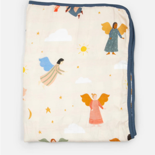 Guardian Angels Deluxe Muslin Baby Blanket Quilt