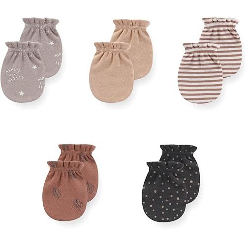 5 Pack Unisex New Born Boy Girls No Scratch Mittens Cotton Soft Baby Gloves Accessory 0-3 Months Baby Essentials