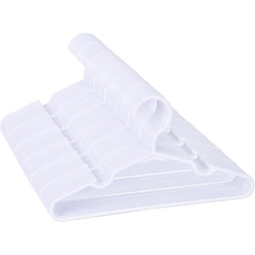 Baby Hangers for Closet - 11.4 Inch 100 Pack Plastic Kids Hangers - Children Hangers & Infant Hangers & Toddler Hangers for Clothes (White)
