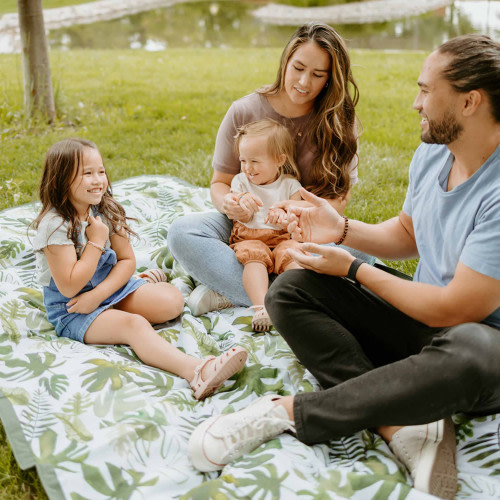 Little Unicorn Outdoor Blanket - Tropical Leaf, 5 X 7 Ft