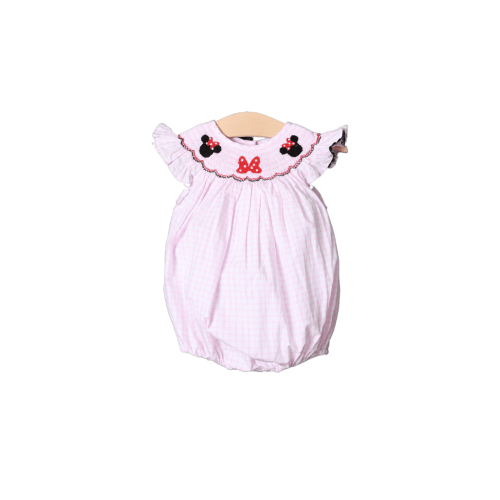 Smocked Mouse and Bow Windowpane Bubble