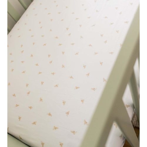 Burt's Bees Baby Essential Organic Cotton Fitted Crib Sheet, Breathable for Boy Girl Standard Crib & Toddler Mattresses