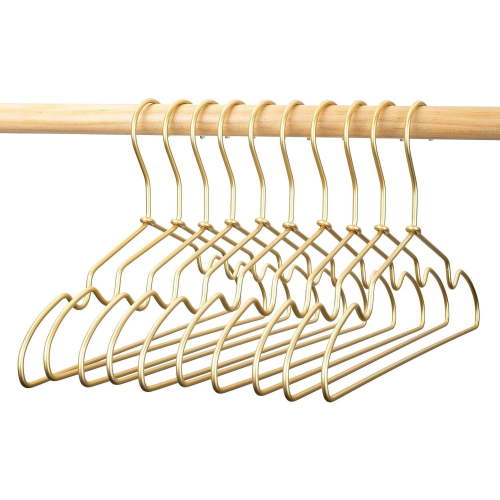 12.6" Matte Gold Metal Kids Baby Hangers, 30Pack, Non Slip, Suit for Coated Wire Children Clothes Hangers Closet Storage, Retail Display Space Saving for Toddler Coats Infant Hangers
