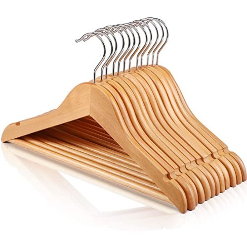 HOUSE DAY Wooden Baby Hangers for Closet 20 Pack, Kids Wooden Hangers Baby Clothes Hangers, 360° Swivel Hook Heavy Duty Toddler Hangers Baby Coat Hangers for Suits, Pants and Jackets, Natural