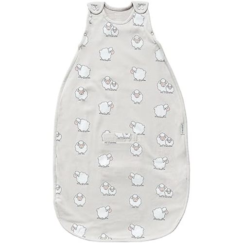 Woolino 4 Season Sleep Sack - Ultimate Merino Wool and Organic Cotton Sleeping Bag - Two-Way Zipper Adjustable Universal Size Sleep Sack for Baby (2-24 Months) - Sheep