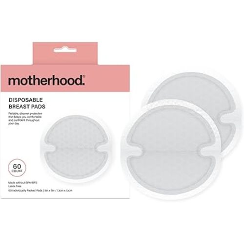 Motherhood Collection Disposable Nursing Pads – Leak Proof Breast Pads for Breastfeeding, Ultra Absorbent, Individually Wrapped, Soft & Discreet, 60 Count (Case of 1 (60 ct))