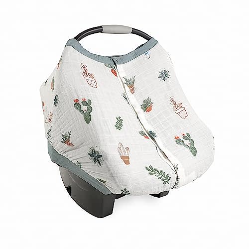 Little Unicorn Breathable Car Seat Canopy | Magnetic Closure Cover & Universal Fit | Protection & Privacy for Baby (Prickle Pots)