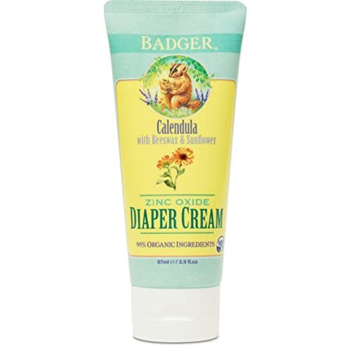 Badger Balm Baby Zinc Oxide Diaper Cream, Calendula with Beeswax & Sunflower - 2.9 oz