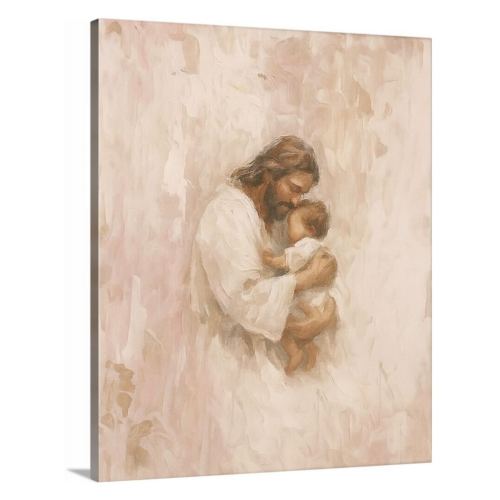 Safe in His Arms, Girl - Canvas