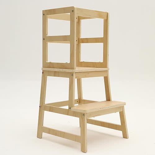 Toddler Standing Tower Kids Kitchen Step Stool for Bathroom Sink and Counter Versatile Kitchen Tower Constructed with Robust Pine Plywood