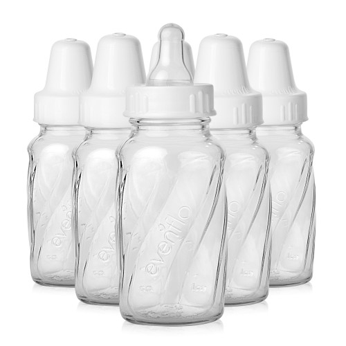 Evenflo Classic BPA-Free Glass Twist Baby Bottles, Clear, 4 oz Pack of 6