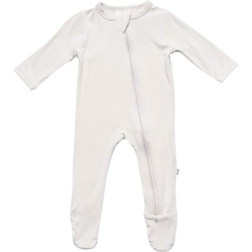 KYTE BABY Soft Bamboo Rayon Footies, Zipper Closure, 0-24 Months - 3-6 Months - Oat