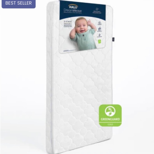 HALO DreamWeave Breathable Crib Mattress | Toddler Mattress | GREENGUARD Gold