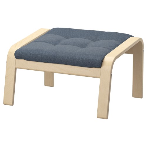 POÄNG Ottoman - birch veneer/Gunnared blue