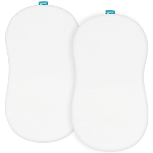 100% Cotton Bassinet Sheets Compatible with Halo Bassinest Swivel, Flex, Glide, Premiere & Luxe Series Sleeper, 2 Pack, Ultra Soft Bassinet Sheet for Baby, White - for Halo BassiNest Swivel Sleeper
