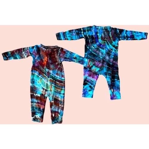 Custom Tie-Dye Bamboo Romper for Boho Babies, Hand-Dyed Gender Neutral Gift, Baby Shower Apparel, 0-24 Months