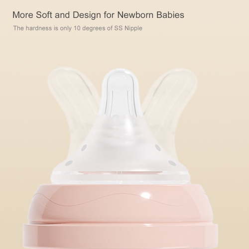 Gulicola Natural Glass Baby Bottle Newborn Set, 3 oz and 5 oz with Extra Slow Flow & Slow Flow Nipple, Anti Colic, 0-3 Months, 2 Pack - White